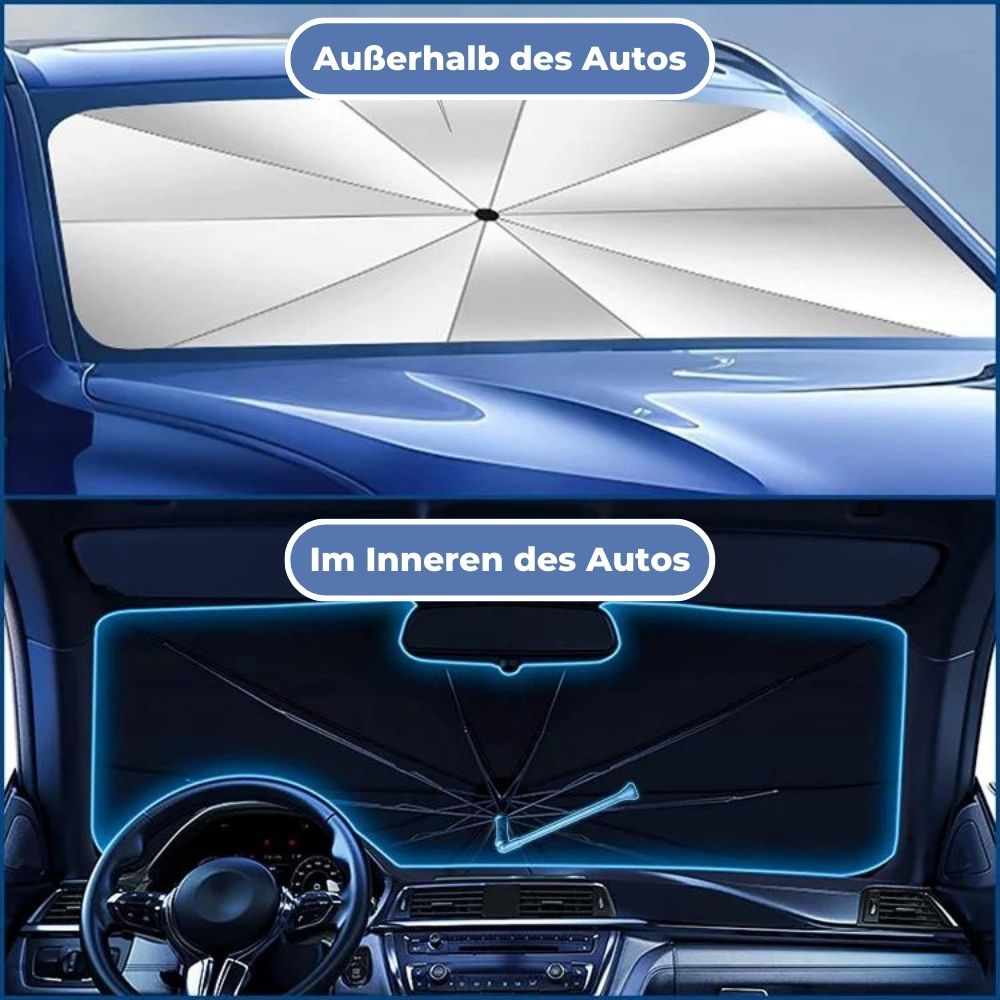 Car Windshield Sun Shade – 360° Rotating Handle, UV Protection & Foldable