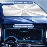 Foldable Car Windshield Sun Shade – 360° Handle, UV Protection, 55×31cm