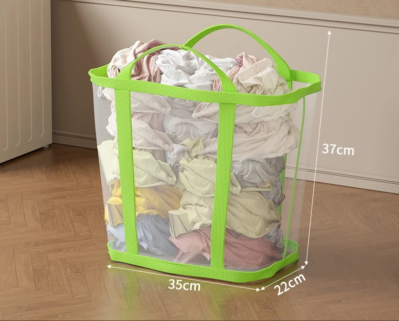 Foldable Mesh Laundry Hamper – Breathable, Carry Handles & Collapsible