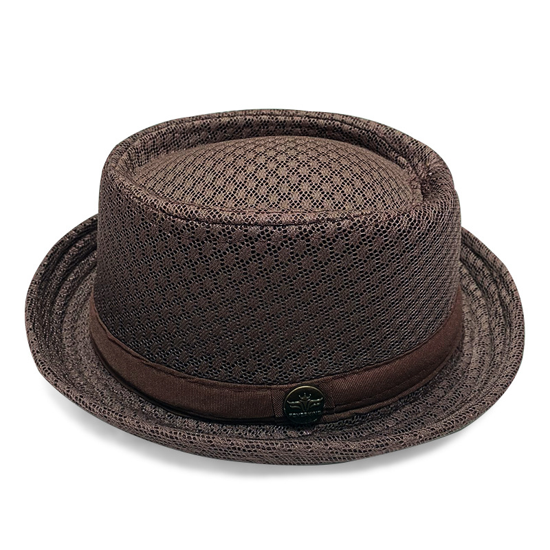 Pork Pie Mesh Hat – Breathable Summer Fedora, Unisex, Adjustable 58–60cm