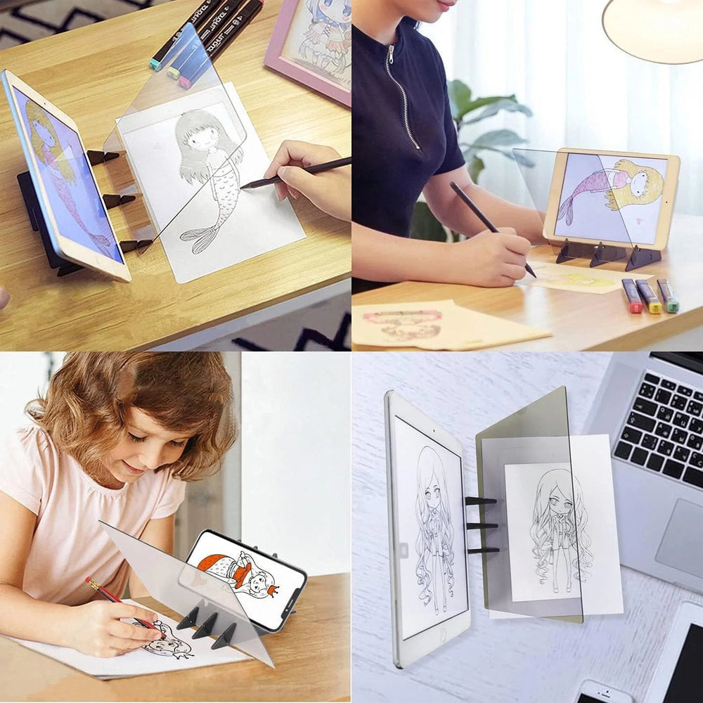 Optical Drawing Projector Board – PMMA Lens, Smartphone Tracing & 3 Sizes