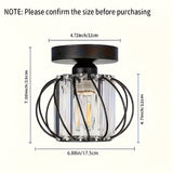 Modern Industrial Cage Ceiling Light | Elegant Semi Flush Mount Fixture