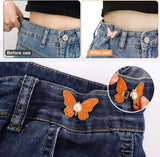 Women's Butterfly Waist Clips – Pearl Accent, 8-Color Set & No-Sew Fit Adjuster
