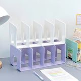 4-Compartment Desk Organizer – Book & File Sorter, Vertical or Horizontal & 4 Colors