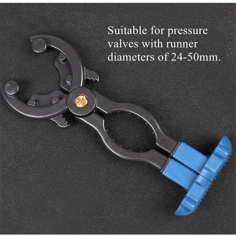 Gas Cylinder Valve Wrench – 45# Steel Alloy, Fits 24–50mm & Push-Button ABS Grip