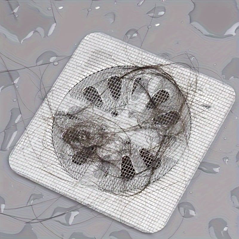 Disposable Drain Hair Catcher Stickers – 10-Pack, Waterproof Mesh & 10×10cm