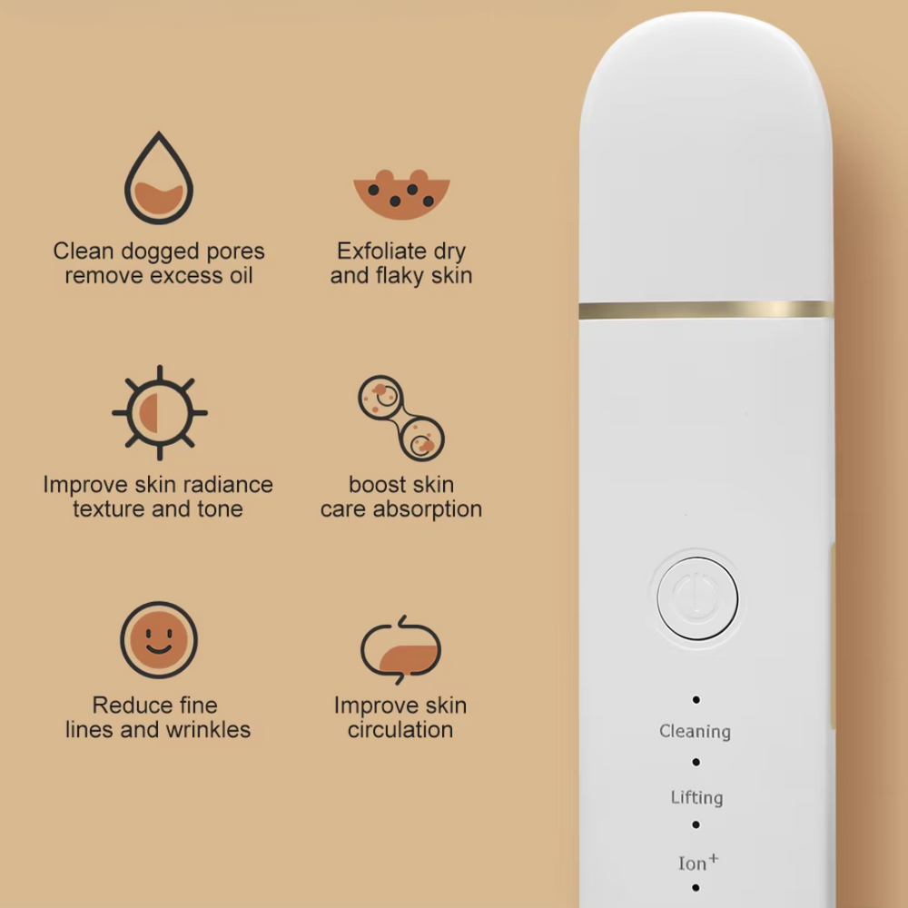 Professional Deep Cleansing Skin Scrubber - Exfoliating Facial Tool for Clear, Radiant Skin