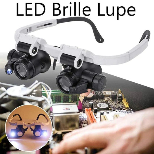 LED Head Magnifying Glasses – 6x to 25x Lenses, Dual LED Lights & 115g Lightweight