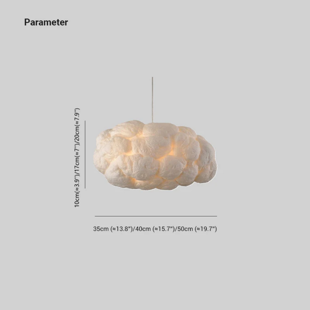 Nimbus Design Cloud LED Pendant Light - Modern White PVC & Cotton Fixture for Home Decor
