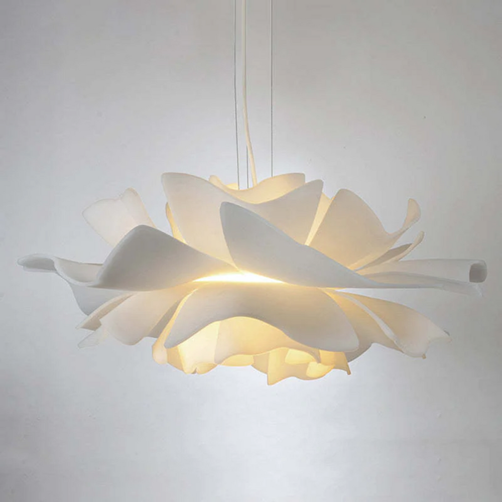 Elegant White Metal Flower Pendant Lamp - Sophia Design Lighting Fixture