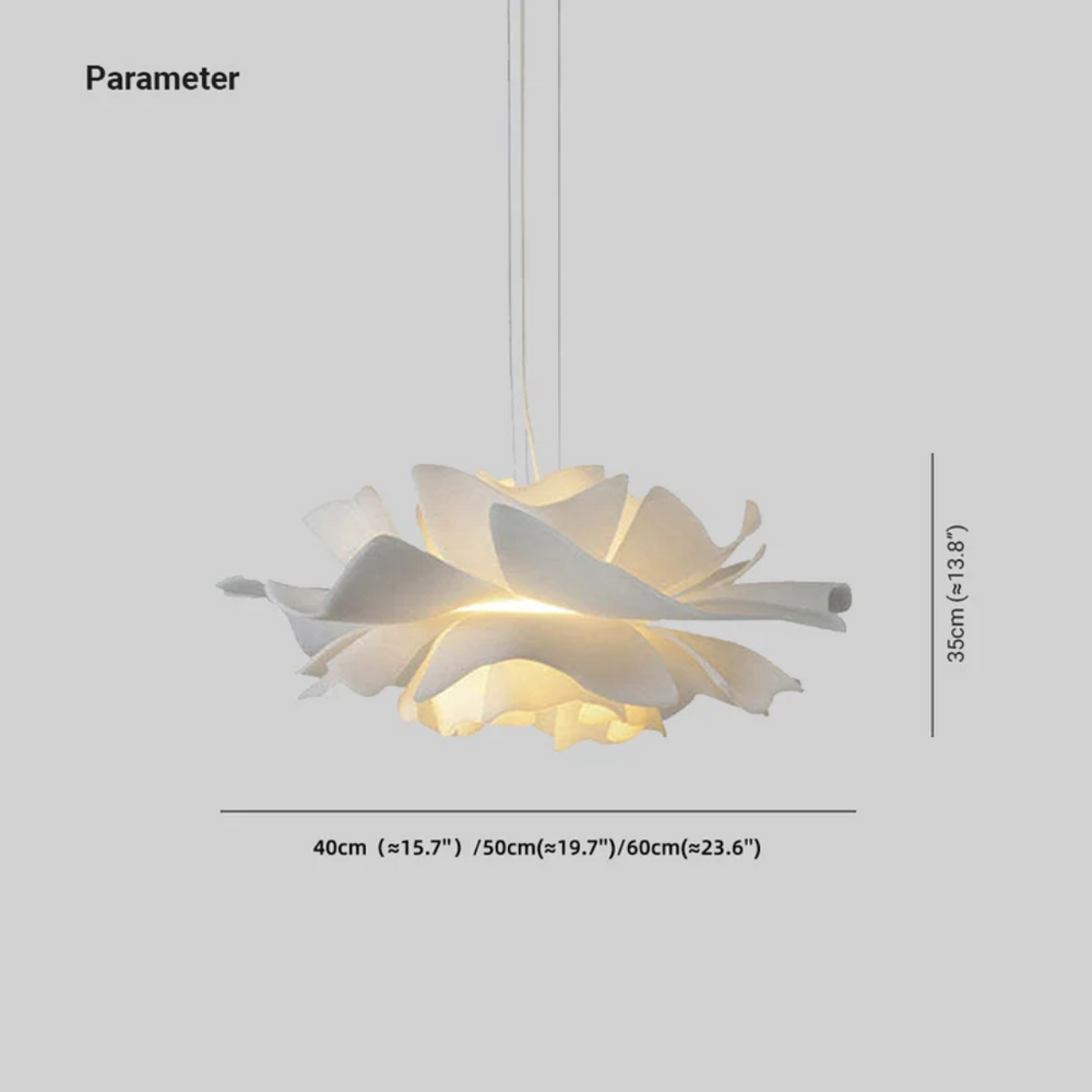Elegant White Metal Flower Pendant Lamp - Sophia Design Lighting Fixture