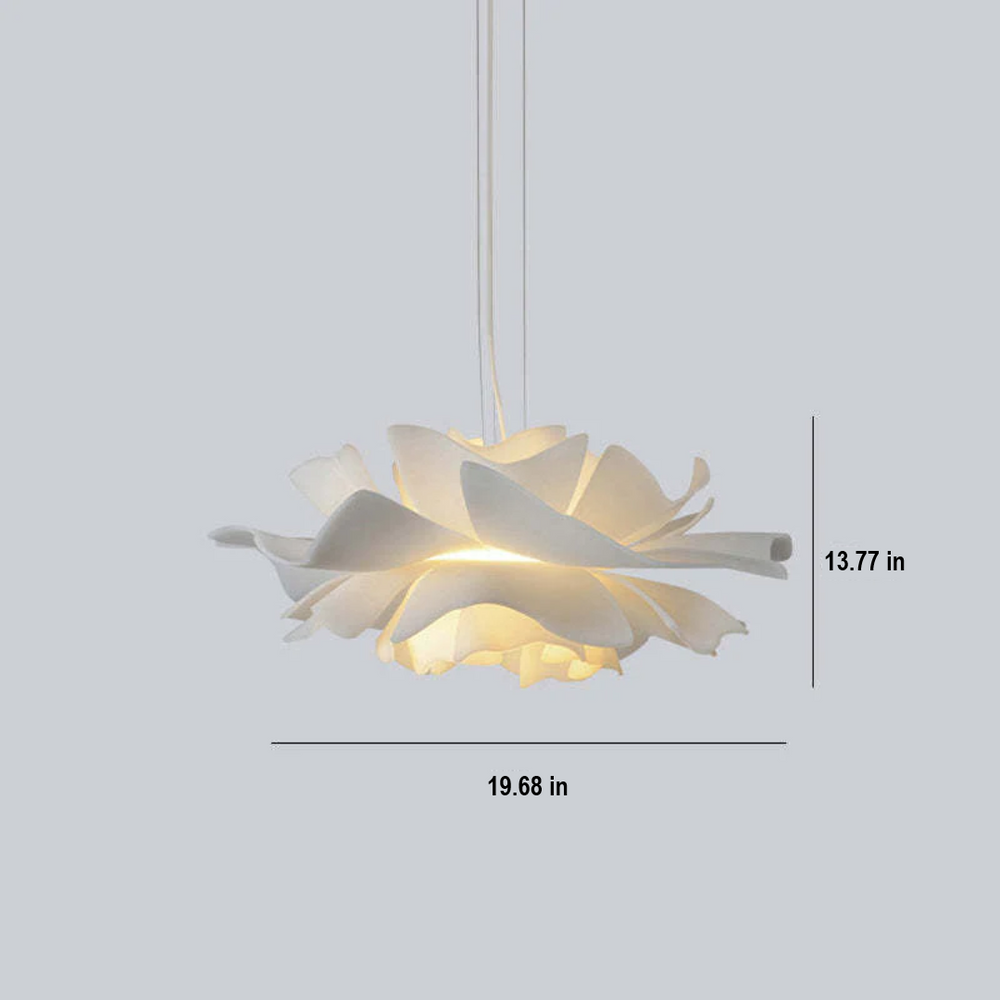 Elegant White Metal Flower Pendant Lamp - Sophia Design Lighting Fixture