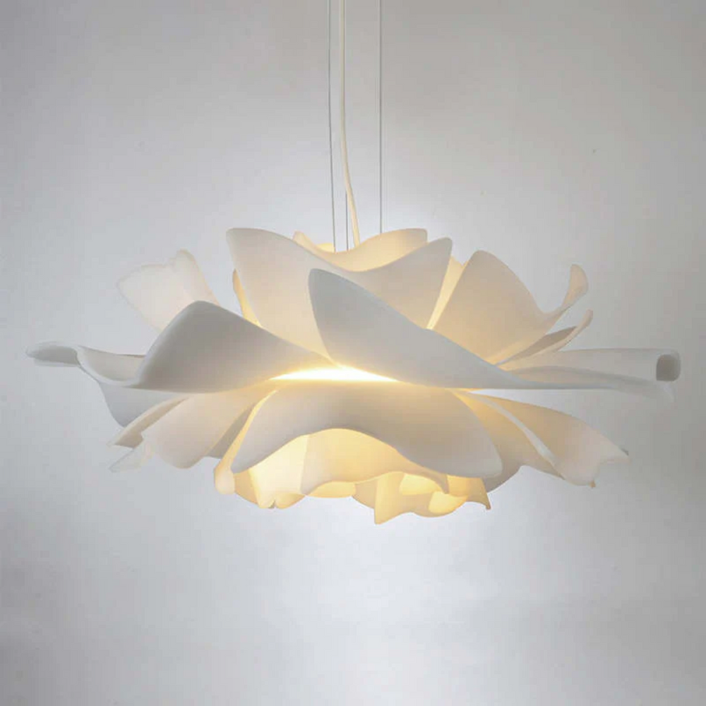 Elegant White Metal Flower Pendant Lamp - Sophia Design Lighting Fixture