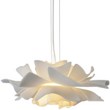 Elegant White Metal Flower Pendant Lamp - Sophia Design Lighting Fixture