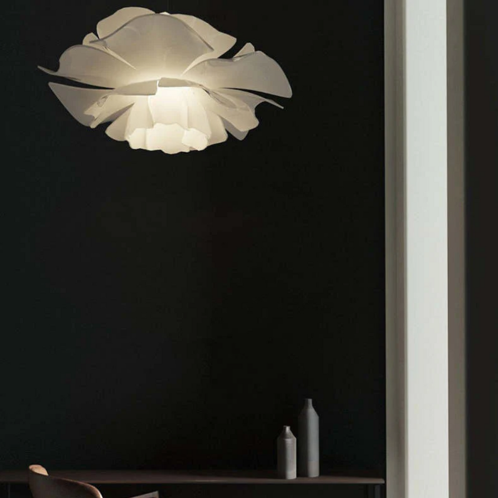 Elegant White Metal Flower Pendant Lamp - Sophia Design Lighting Fixture