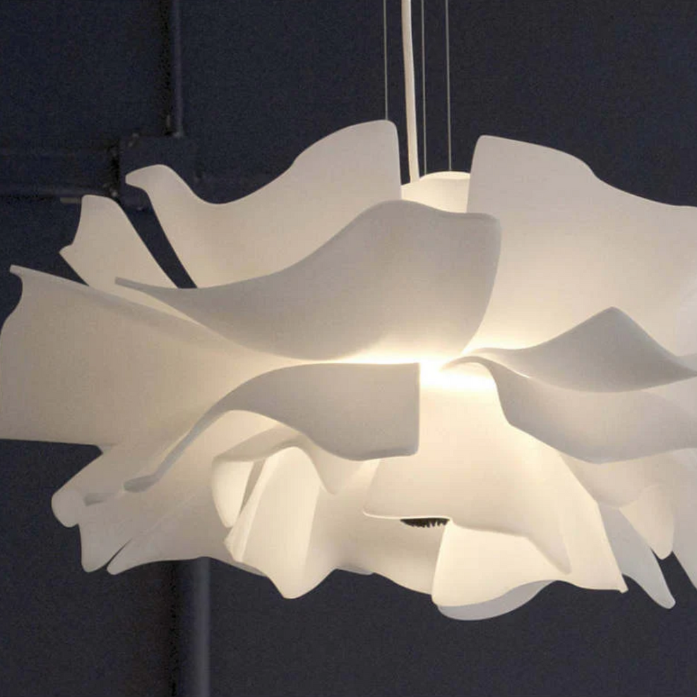 Elegant White Metal Flower Pendant Lamp - Sophia Design Lighting Fixture