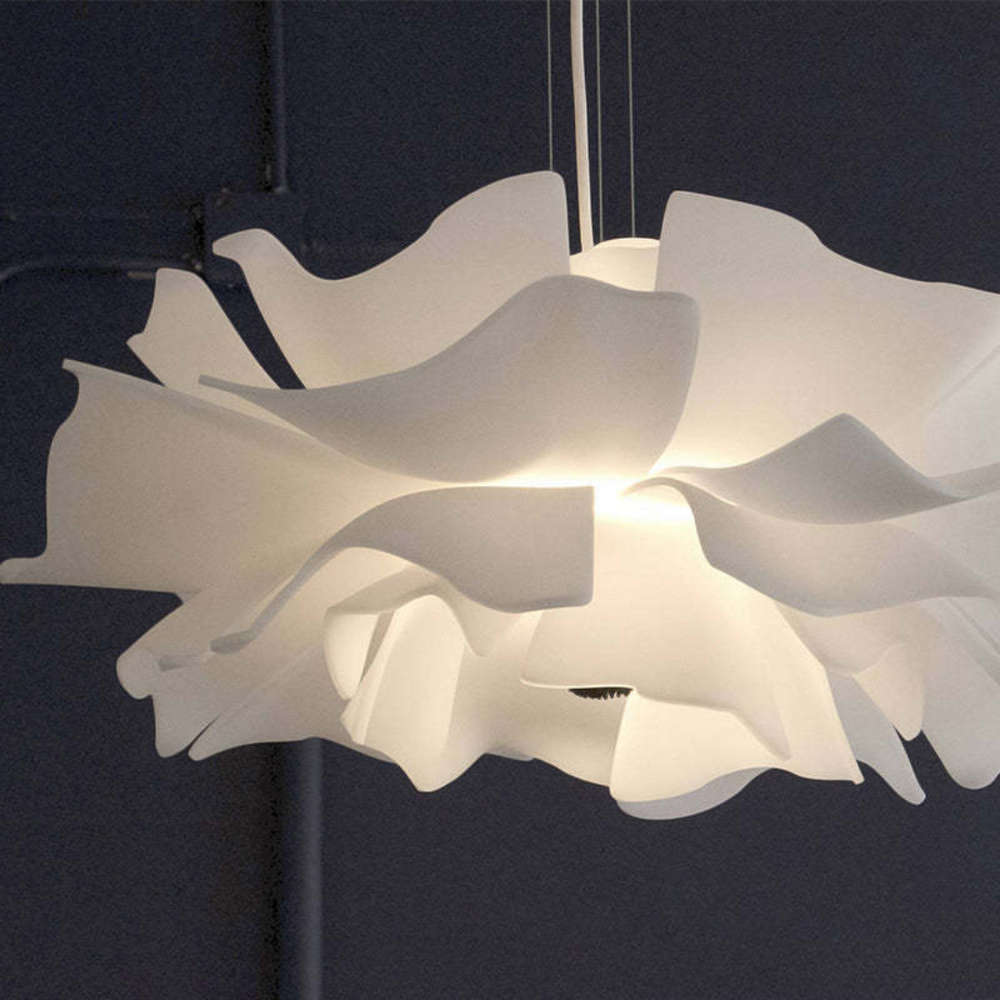 Elegant White Metal Flower Pendant Lamp - Sophia Design Lighting Fixture