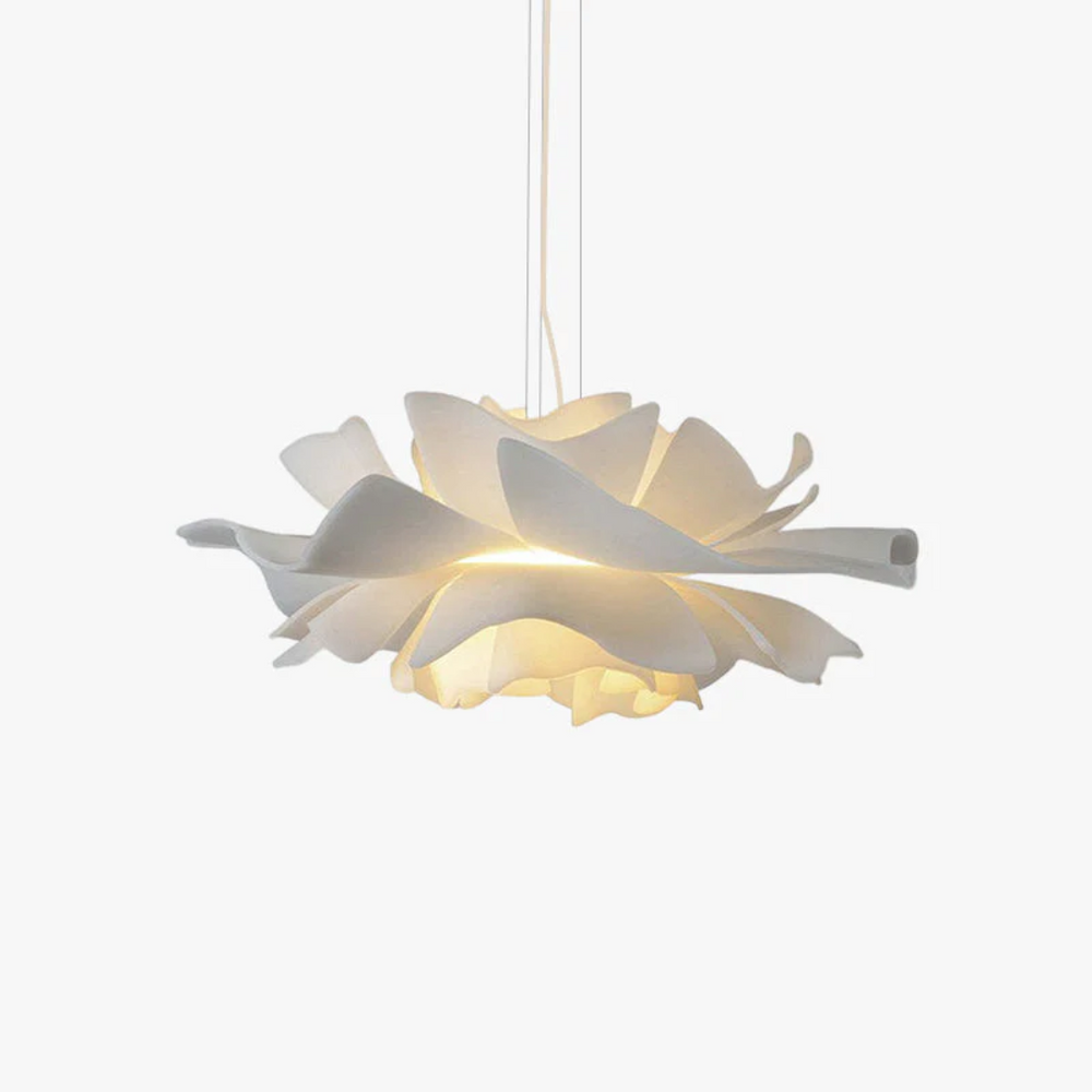 Elegant White Metal Flower Pendant Lamp - Sophia Design Lighting Fixture