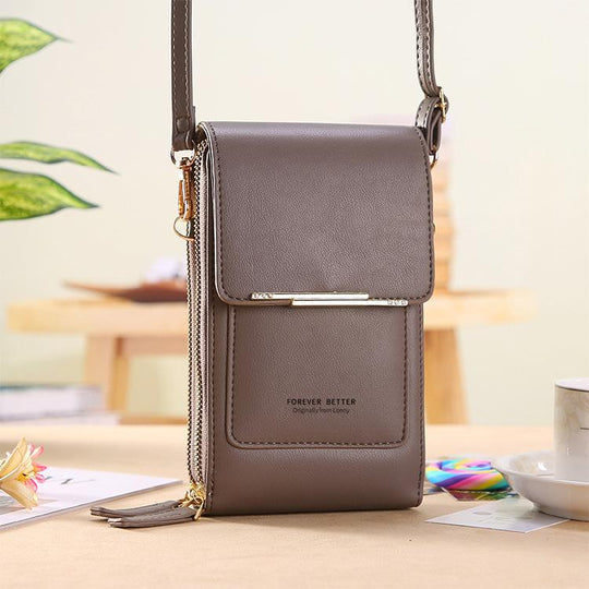 Women's Crossbody Phone Bag – Touchscreen Window, Adjustable Strap & Multi-Pocket