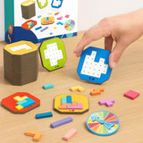 Kids Logic Puzzle Game – 108 Colorful Blocks, 20 Challenge Cards, Ages 4+