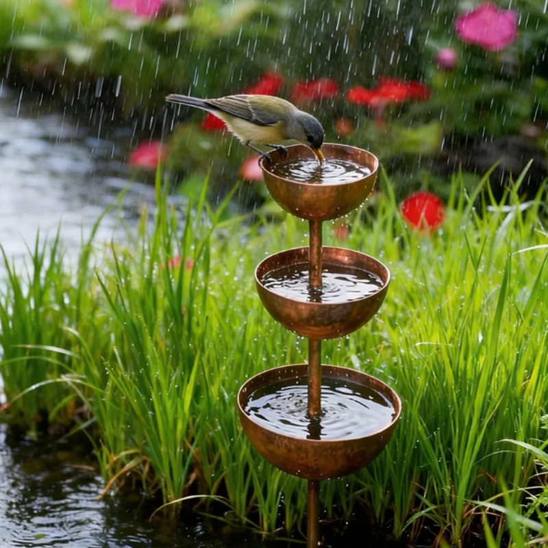3-Tier Bird Feeding Station – Cast Iron, Ground Spike & 68cm Tall