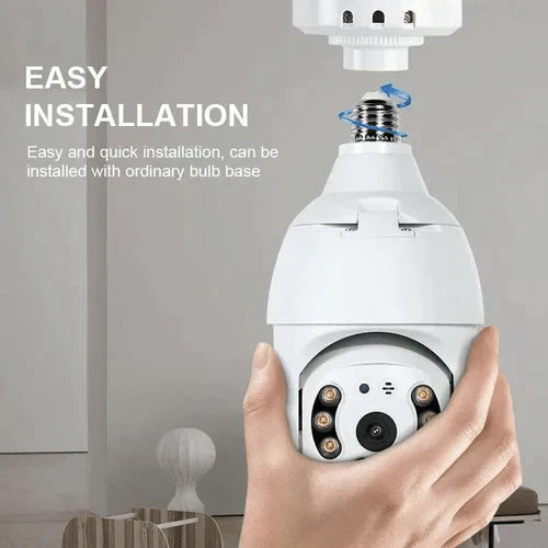 E27 Wireless Security Camera – 1080p, 360° Pan-Tilt & Infrared Night Vision