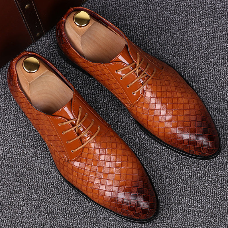 Casper leather lace-up shoes - Brown