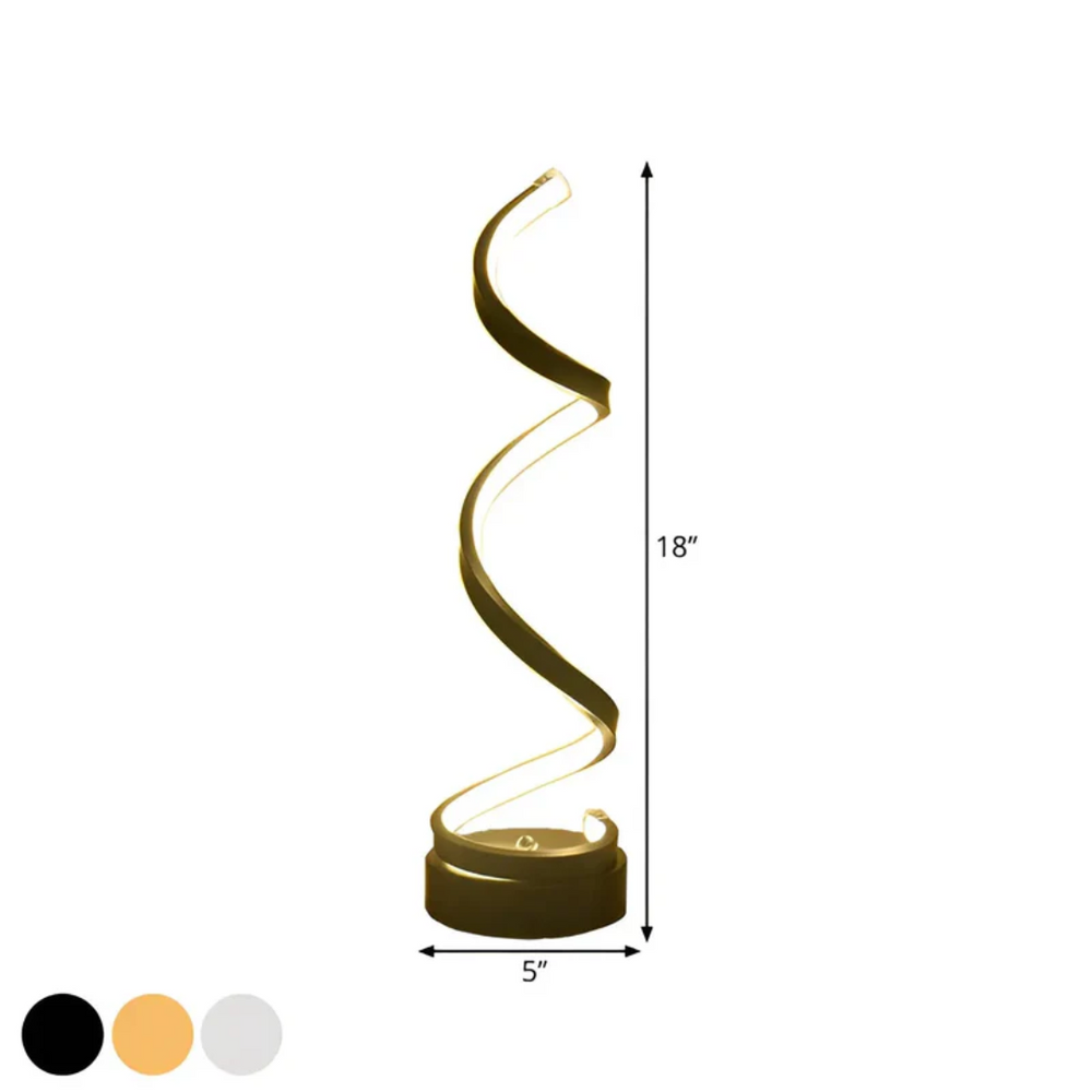 LumaSpiral Dimmable Modern Spiral Table Lamp - Stylish & Adjustable Lighting for Home Decor