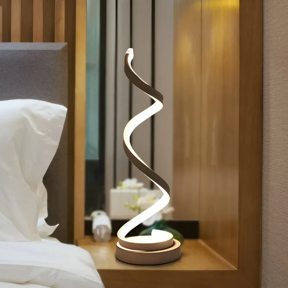 LumaSpiral Dimmable Modern Spiral Table Lamp - Stylish & Adjustable Lighting for Home Decor