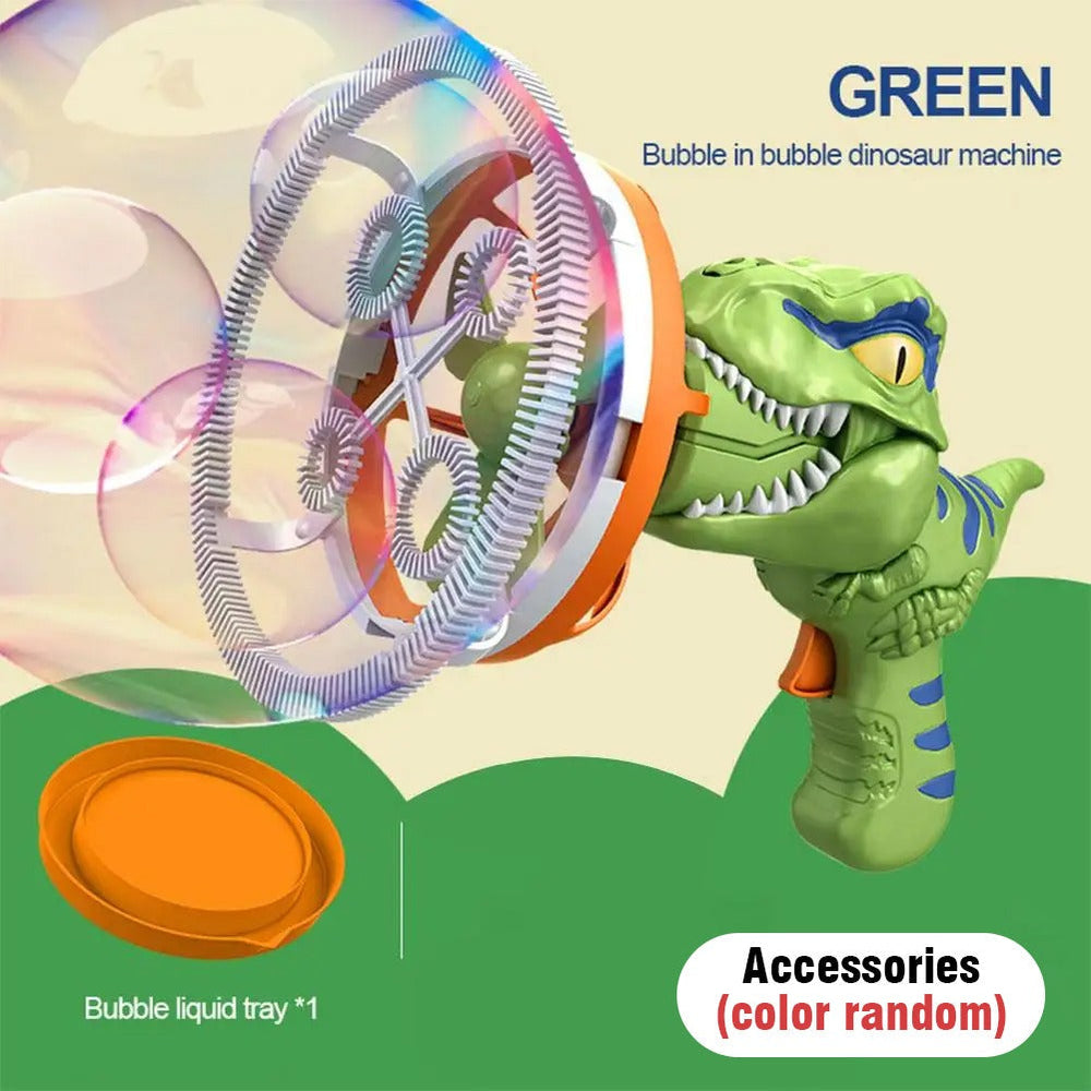 Dinosaur Bubble Gun - Fun & Colorful Bubble Blowing Toy for Kids - Perfect Outdoor Playtime Activity