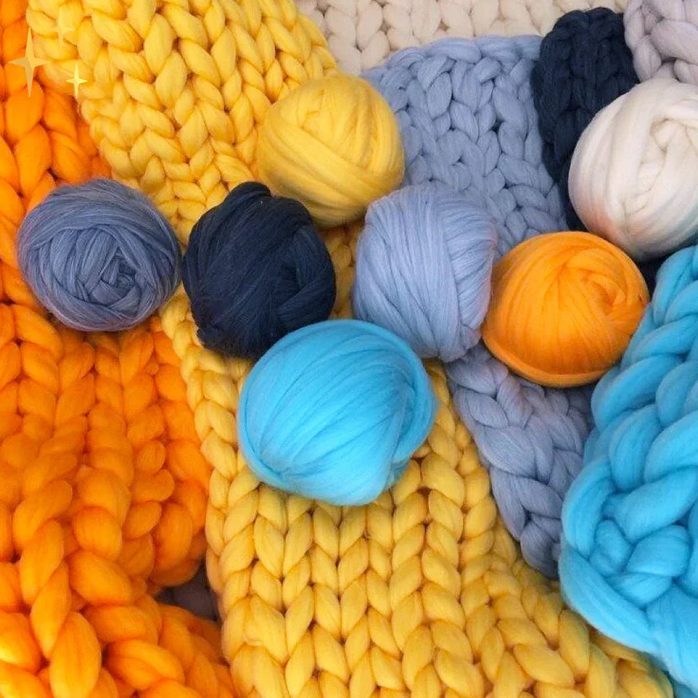 DIY Chunky XL 1000g Wool Yarn for Cozy Blankets - LuxeWool Premium Quality