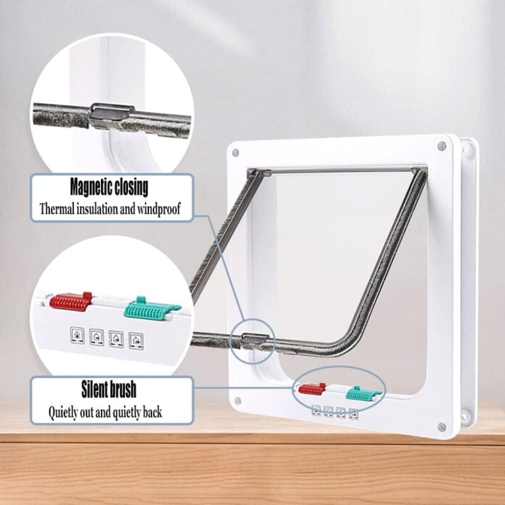 Dog & Cat Pet Door – 4-Way Locking, Weatherproof Design & Multiple Sizes