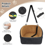 Dog Car Seat with Safety Belt & Convenient Storage Compartments - Pet Travel Seat for Dogs