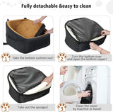 Dog Car Seat with Safety Belt & Convenient Storage Compartments - Pet Travel Seat for Dogs