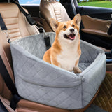 Dog Car Seat with Safety Belt & Convenient Storage Compartments - Pet Travel Seat for Dogs