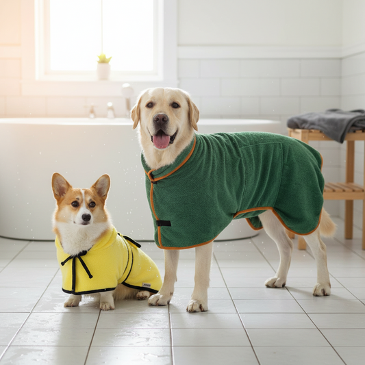 Dog Drying Towel Coat – Adjustable Fit, Super Absorbent & Machine Washable