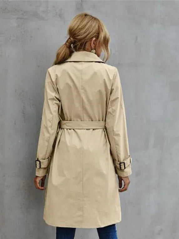 Women's belted trench coat, view 2