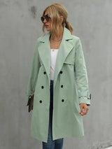 Women's belted trench coat, view 3