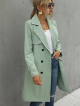 Women's belted trench coat, view 5