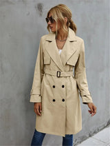 Women's belted trench coat, view 6