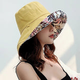 Women's Wide-Brim Sun Hat – Reversible, Cotton Linen & UV Protection
