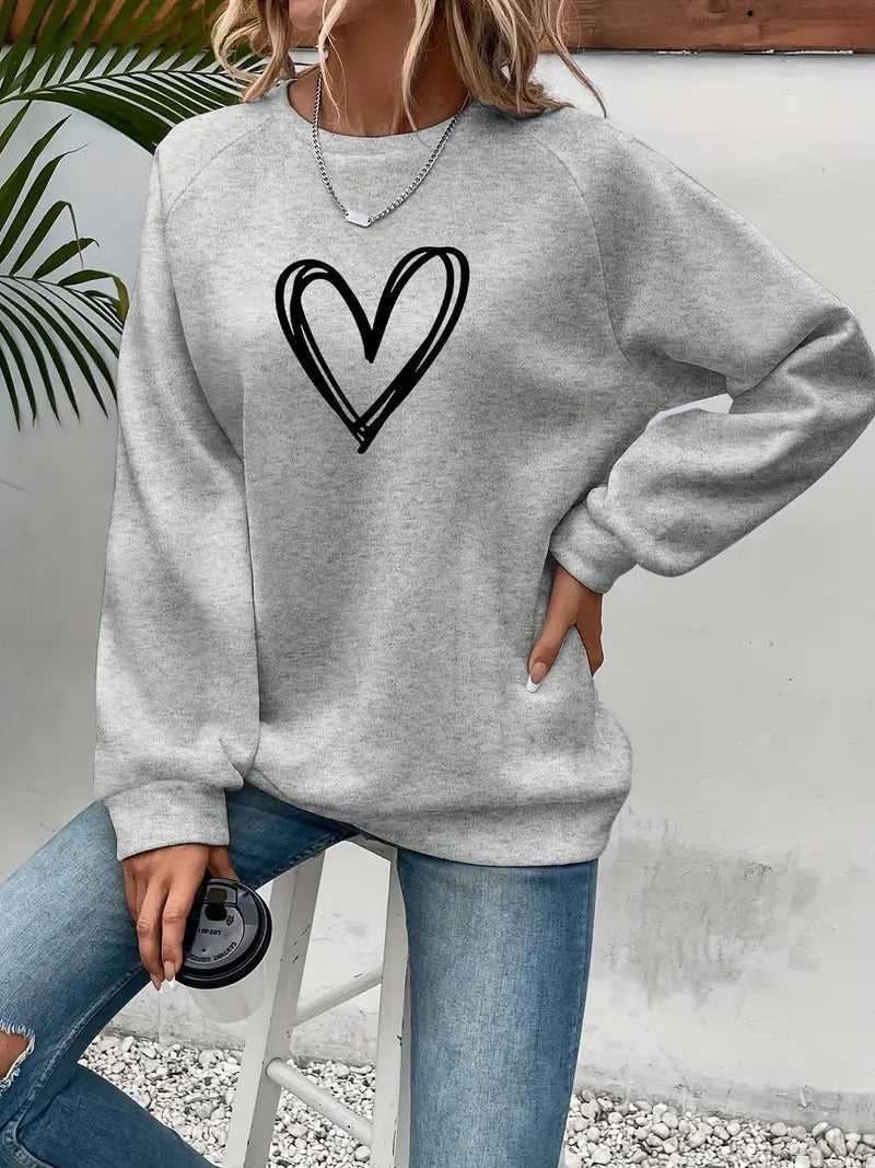 Enhanced Product Title: Heartzone Casual Sweatshirt with Heart Design - Stylish & Comfortable Women's Apparel

This title includes relevant keywords while maintaining clarity and appeal for potential customers.