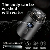 Men's Portable Electric Razor – LED Display, USB Rechargeable & Waterproof Stainless Steel
