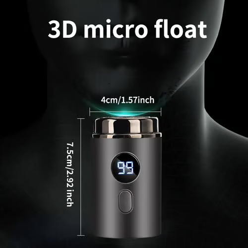 Men's Portable Electric Razor – LED Display, USB Rechargeable & Waterproof Stainless Steel