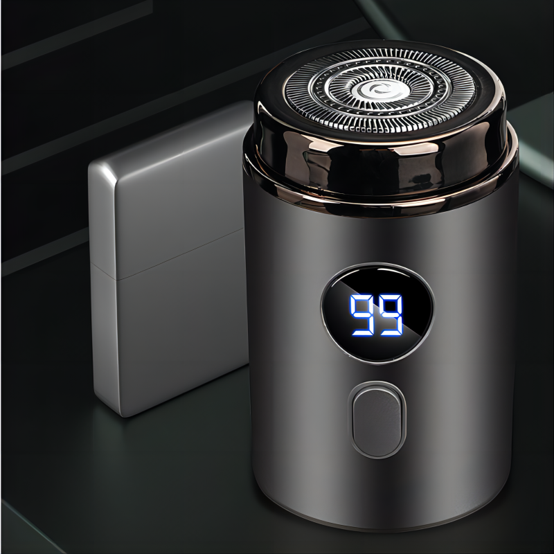 Men's Portable Electric Razor – LED Display, USB Rechargeable & Waterproof Stainless Steel