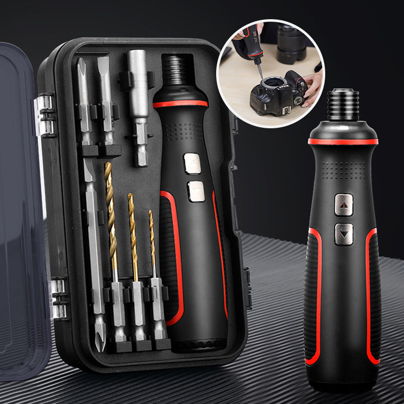 Electric Screwdriver Set – Rechargeable Lithium, LED Light & Adjustable Speed