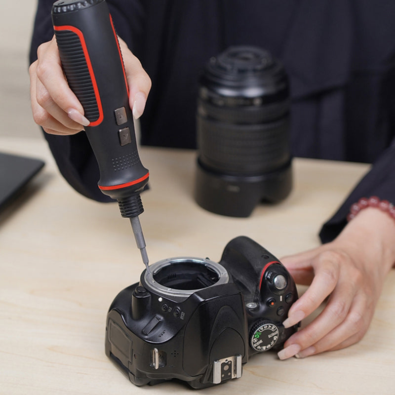 Electric Screwdriver Set – Rechargeable Lithium, LED Light & Adjustable Speed