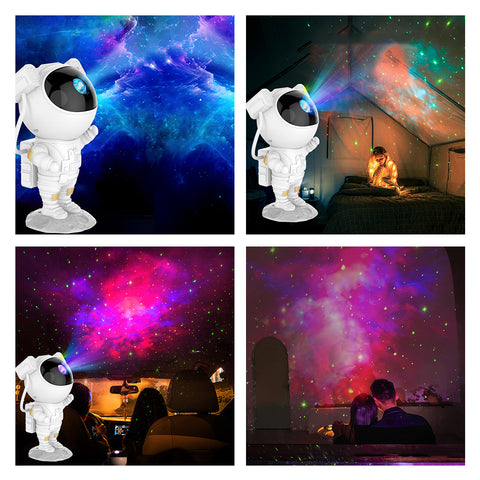 Astronaut Galaxy Star Projector – LED Nebula, Remote Control & USB Rechargeable