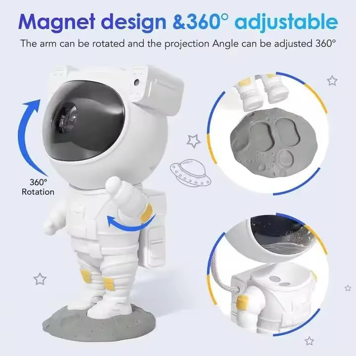 Astronaut Galaxy Star Projector – LED Nebula, Remote Control & USB Rechargeable