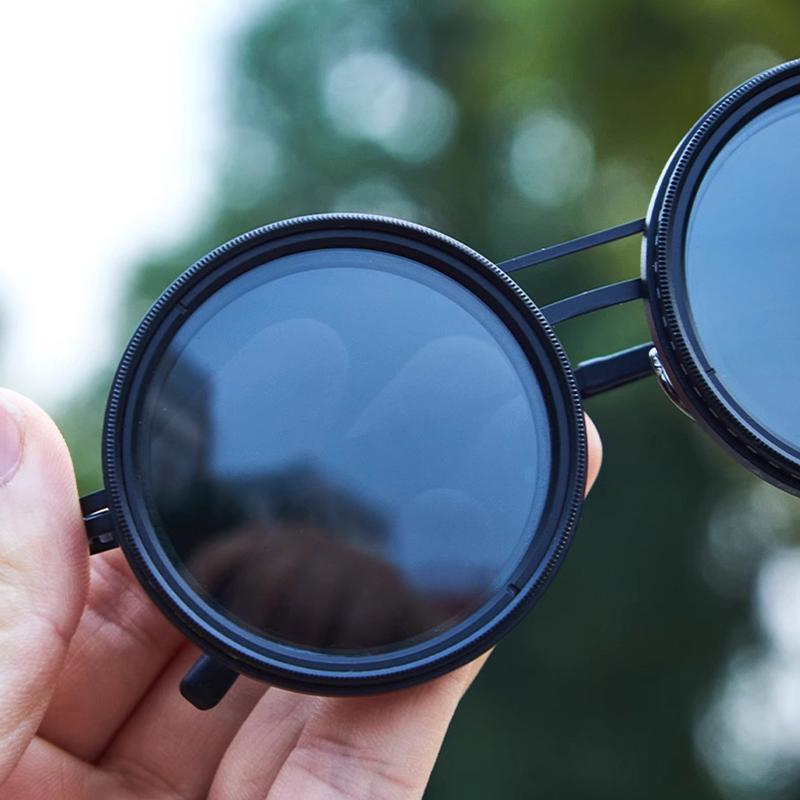 Adjustable Tint Sunglasses – Unisex, UV400 Protection, Metal Frame & Round Lens